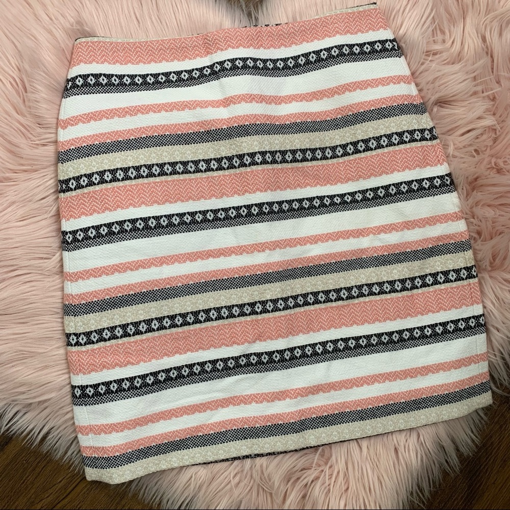 LOFT Peach Striped Skirt